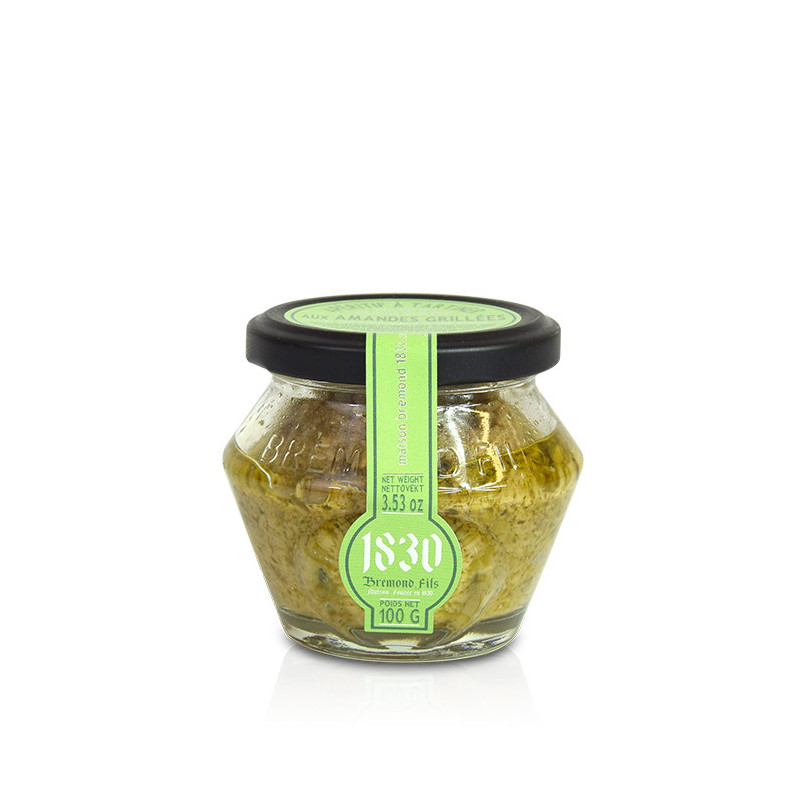 Zelená olivová dužina s grilovanými mandľami a bielym balzamovým octom, 100 G